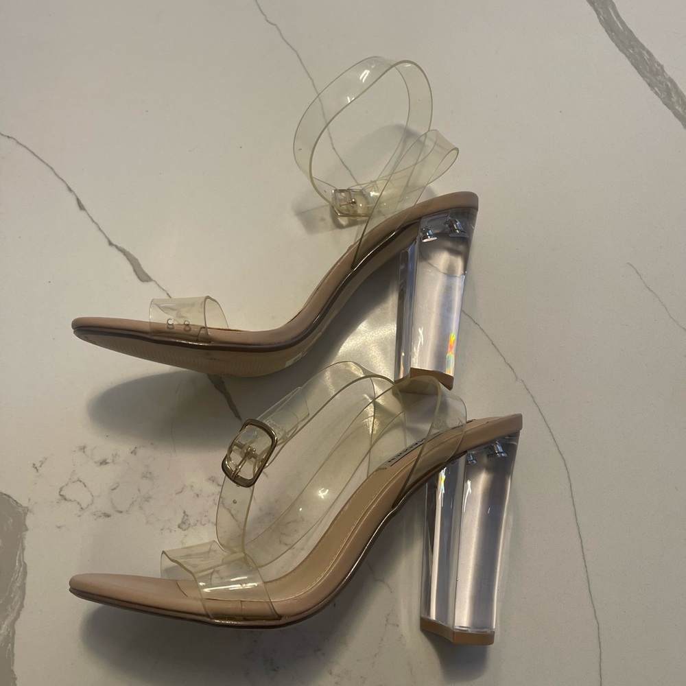 New Steve Madden PVC and crystal heels women’s 8